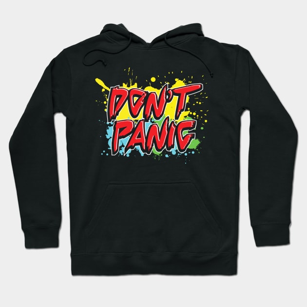 Don't Panic, Hitchhiker's Guide To The Galaxy Quote Hoodie by VintageArtwork